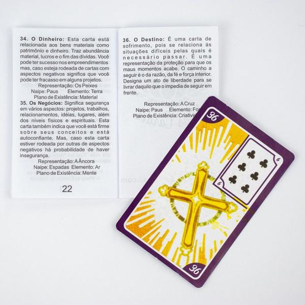 Imagem de Baralho Tarot Cartas Ciganas Roxo 36 Cartas com Manual