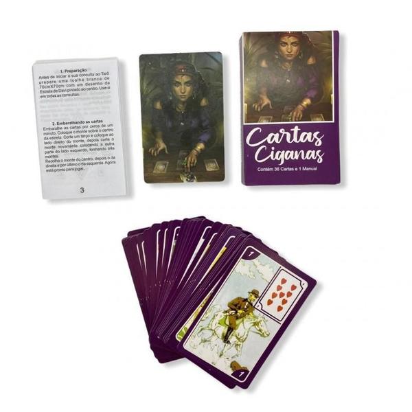 Baralho Tarot Cartas Ciganas Roxo Com 36 Cartas Coloridas - Generico Imagem de Baralho Tarot Cartas Ciganas Roxo Com 36 Cartas Coloridas