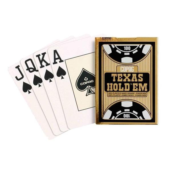 Imagem de Baralho Texas Holdem Preto Plastico Poker  Copag 