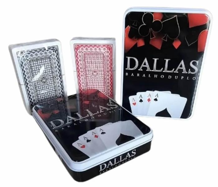 Imagem de Baralhos Cartas de Truco/Poker - Plástico - Duplo - Na Lata - Dallas