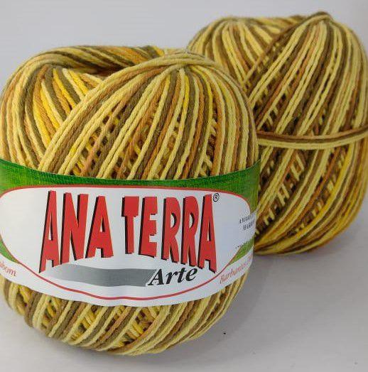 Imagem de Barbante Ana Terra Arte Amarelo com Marrom - 200 Gr - Fio 6