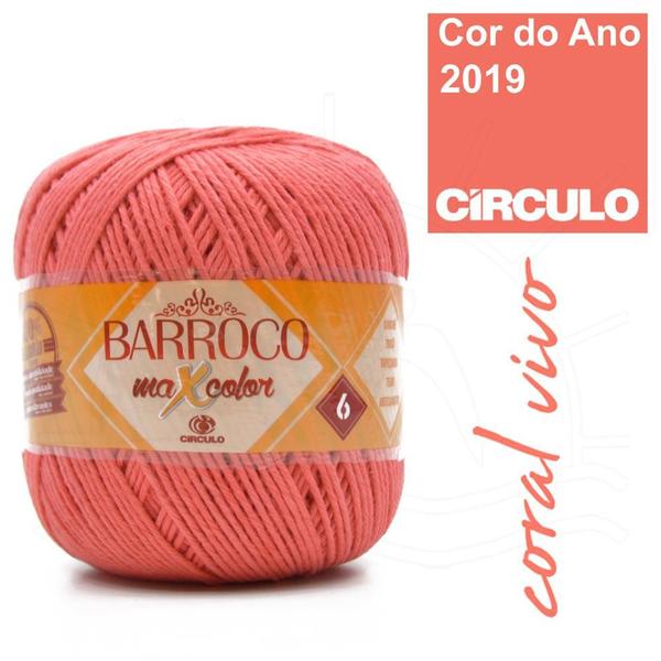 Barbante Barroco MaxColor nº06 200g - 4004 Coral Vivo - CÍRCULO Imagem de Barbante Barroco MaxColor nº06 200g - 4004 Coral Vivo