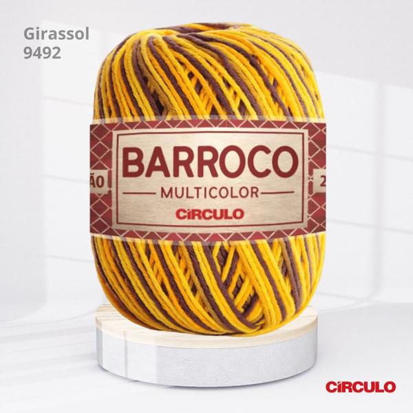 Barbante Barroco Multicolor 200g nº6 Cor Girassol 9492 - Círculo Imagem de Barbante Barroco Multicolor 200g nº6 Cor Girassol 9492