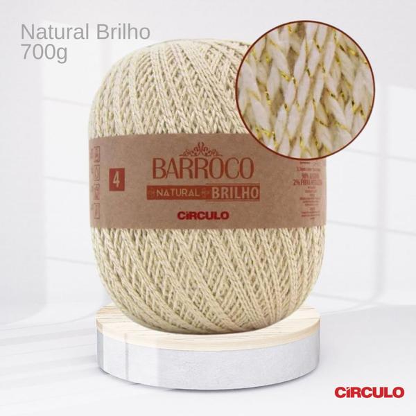 Imagem de Barbante Barroco Natural Brilho Ouro nº4 700g