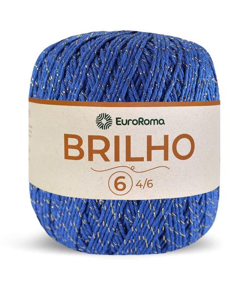 Imagem de Barbante Colorido Euroroma 6 Brilho Ouro 400g Tricô Crochê