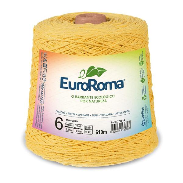 Imagem de Barbante Colorido nº6 c/ 600g EuroRoma - Amarelo Ouro