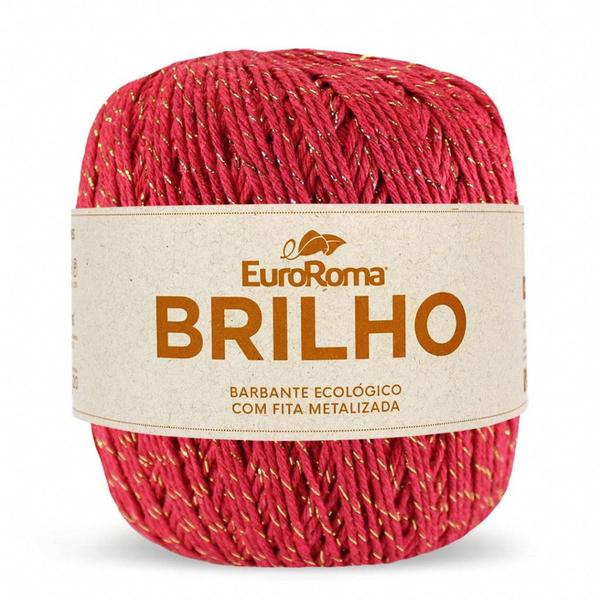 Barbante Com Brilho Fio 6 Euroroma Novelo de 406 metros 984 TEX Para Crochê Imagem de Barbante Com Brilho Fio 6 Euroroma Novelo de 406 metros 984 TEX Para Crochê