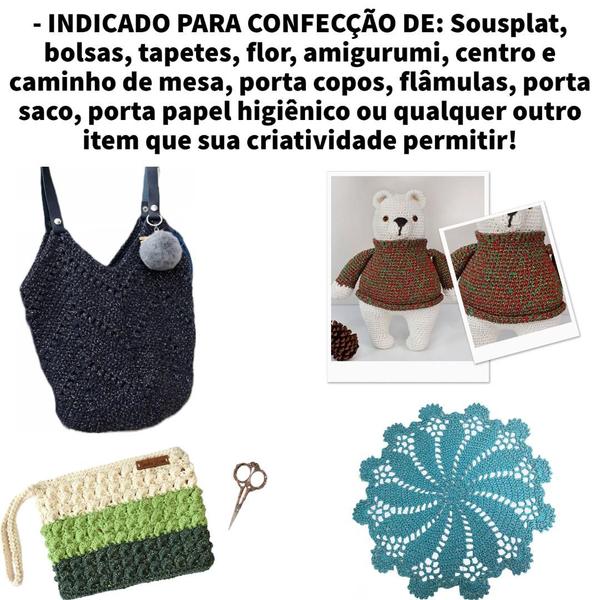 Barbante Com Brilho Fio 6 Euroroma Novelo de 406 metros 984 TEX Para Crochê Imagem de Barbante Com Brilho Fio 6 Euroroma Novelo de 406 metros 984 TEX Para Crochê