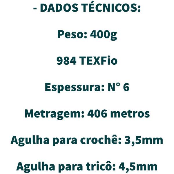 Imagem de Barbante Com Brilho Fio 6 Euroroma Novelo de 406 metros 984 TEX Para Crochê