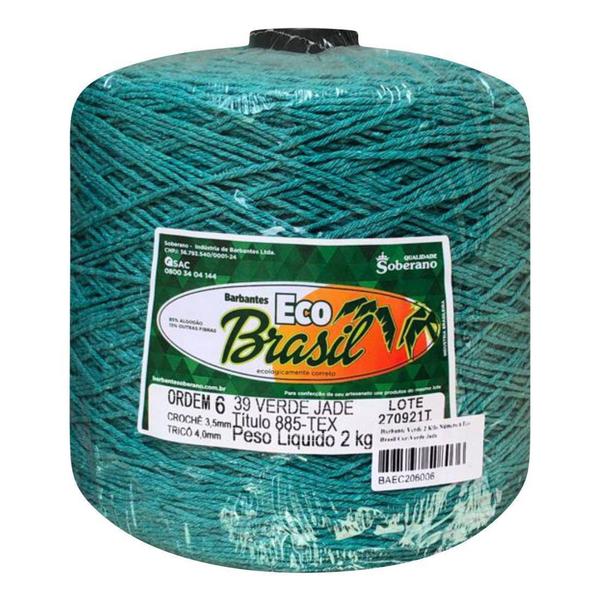 Imagem de Barbante Crochê Numero 6 Fios 2 Kg Verde Eco Brasil