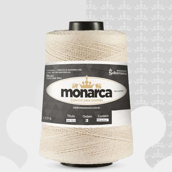 Imagem de Barbante Cru Monarca 500g Fio nº 3, 5 e 8 Soberano para Crochê, Tricô, Frigorífico e Artesanato