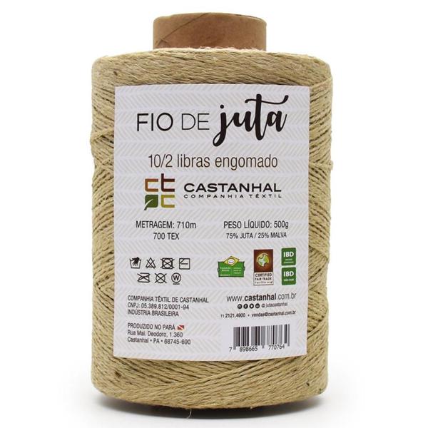 Barbante de Juta 2 Cabos Engomado 500g. - 689 Metros - Castanhal Imagem de Barbante de Juta 2 Cabos Engomado 500g. - 689 Metros