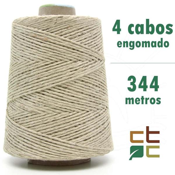 Barbante de Juta 4 Cabos Engomado 500g. - 344 Metros - Castanhal Imagem de Barbante de Juta 4 Cabos Engomado 500g. - 344 Metros