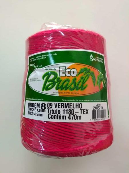 Imagem de BARBANTE ECO BRASIL COLORIDO N 8 700g 470m - COR 09 VERMELHO - Soberano