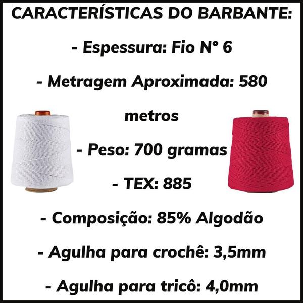 Imagem de Barbante Eco Brasil Fio n 6 com 580 metros e 700 Gramas 885 TEX 85% Algodão Colorido Soberano