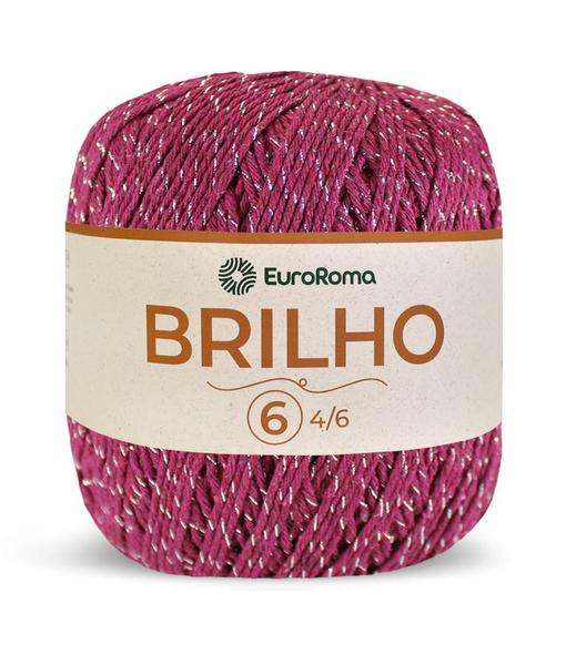 Imagem de Barbante Euroroma 6 Colorido Brilho Prata 400g Tricô Crochê