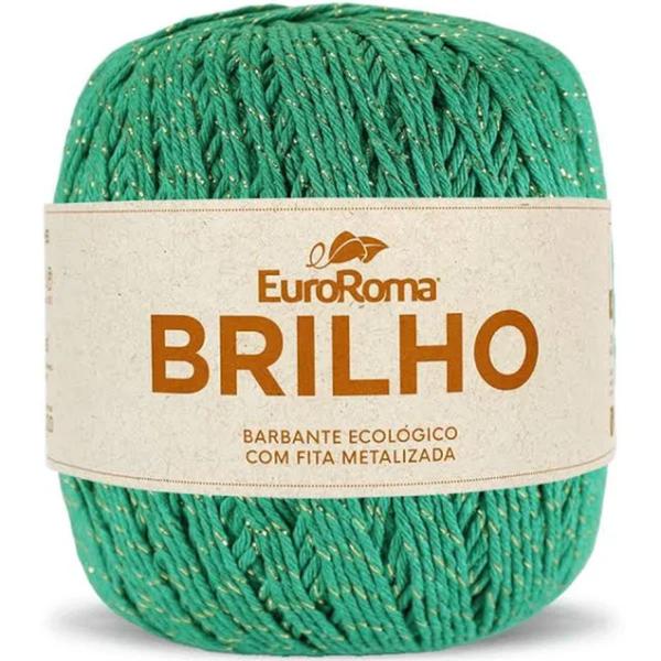 Imagem de Barbante euroroma brilho  06 fios ouro/verde bandeira  400g