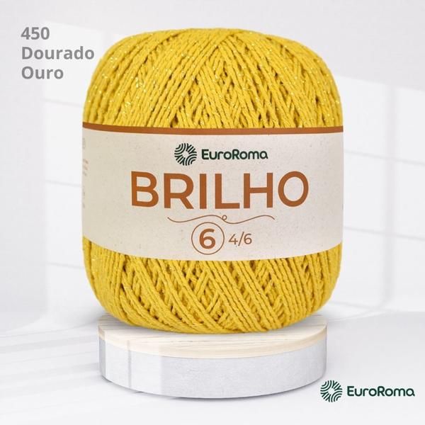 Imagem de Barbante EuroRoma Brilho Dourado com Ouro 450 n6 400g