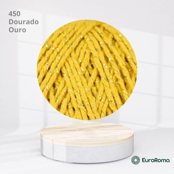 Imagem de Barbante EuroRoma Brilho Dourado com Ouro 450 n6 400g