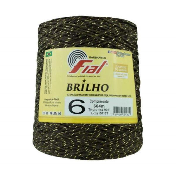 Imagem de Barbante Fial Brilho Ouro N6 604m - Colorido