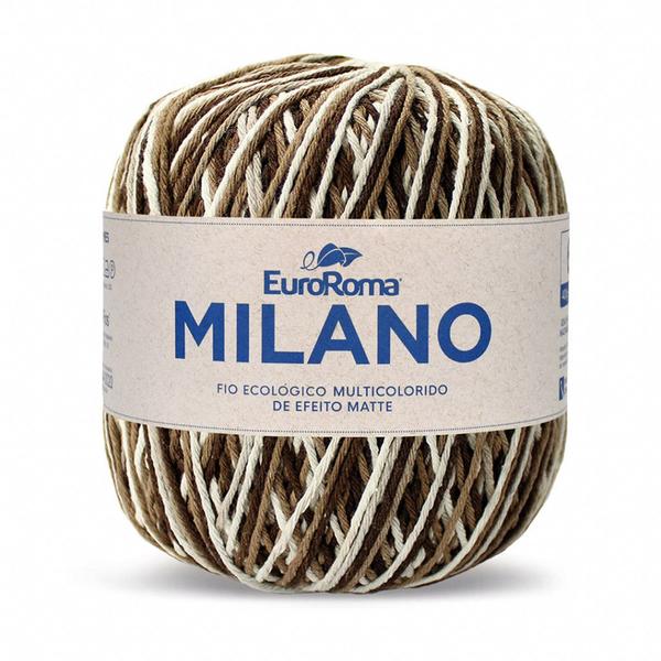 Imagem de Barbante Milano Fio N6 Novelo com 226 Metros Matizado Euroroma para Crochê, Tricô e Amigurumi