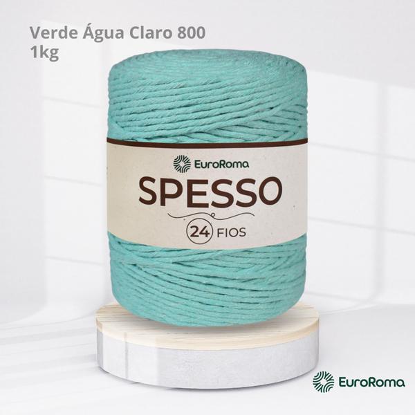 Imagem de Barbante Spesso EuroRoma Verde Água Claro 800 4x24 Fios 1 kg