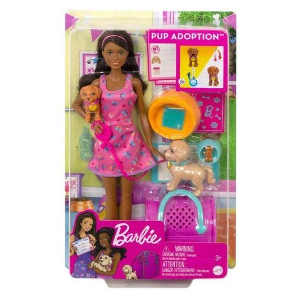 Imagem de Barbie Adota um Cachorrinho Negra HKD87 - MATTEL