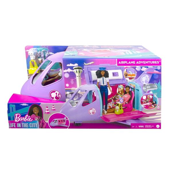 Imagem de Barbie Avião Com Boneca Piloto Conjunto Jatinho De Brinquedo