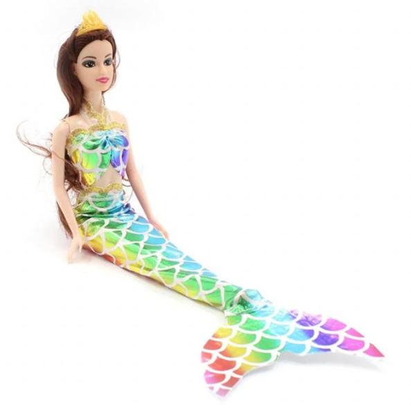 Imagem de Barbie boneca sereia com calda longa colorida de brinquedo - dia das crianças