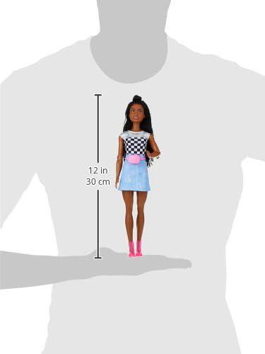 Imagem de Barbie 'Brooklyn' Roberts com Tranças e Vestido Brilhante - Presente 3-7 anos