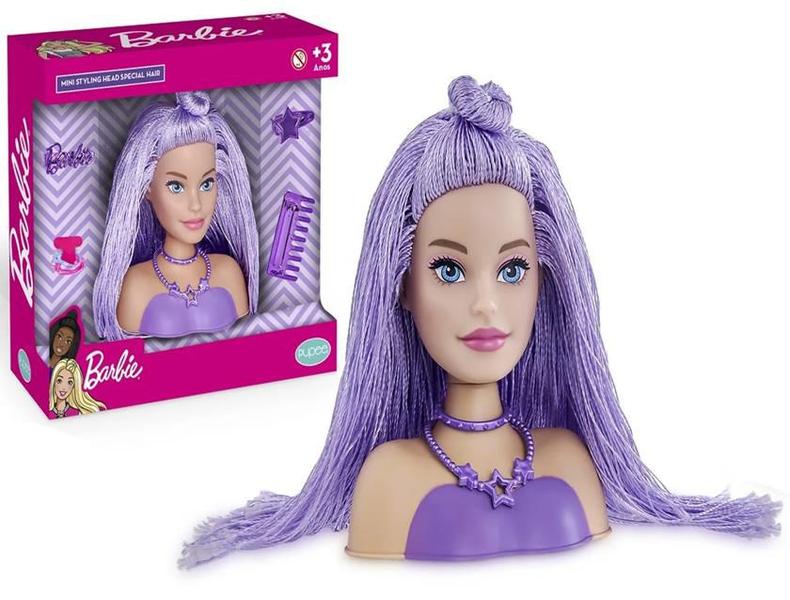 Imagem de Barbie Busto Mini Styling Head Especial Hair Lilas Mattel