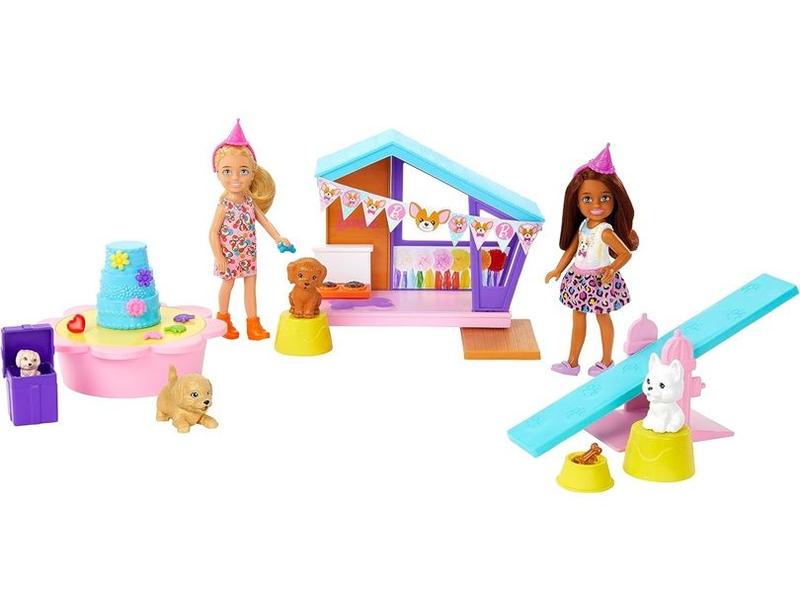 Imagem de Barbie Chelsea Playset Festa Dos Cachorrinhos Com 2 Bonecas e 15 Acessórios  Casa da Barbie - Mattel  HJY88