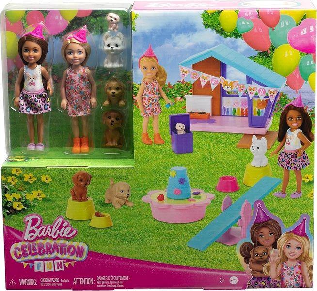 Imagem de Barbie Chelsea Playset Festa Dos Cachorrinhos Com 2 Bonecas e 15 Acessórios  Casa da Barbie - Mattel  HJY88