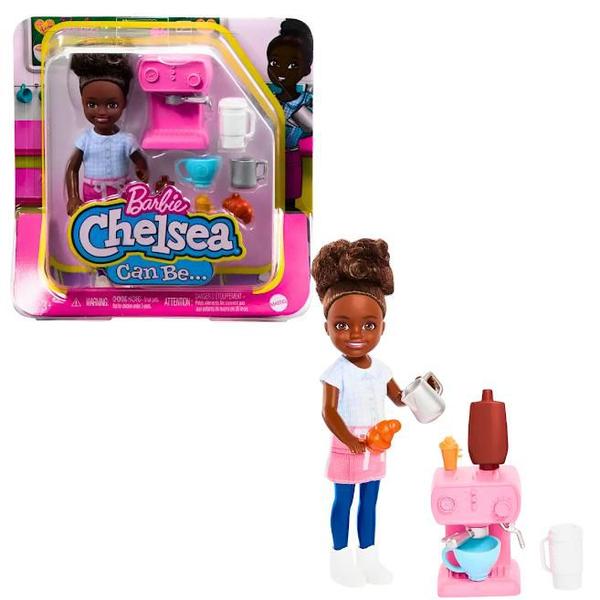 Imagem de Barbie Chelsea Profissões Barista HKD95 Mattel