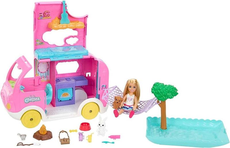 Imagem de Barbie Chelsea Trailer de Acampamento Com Acessórios - Mattel HNH90