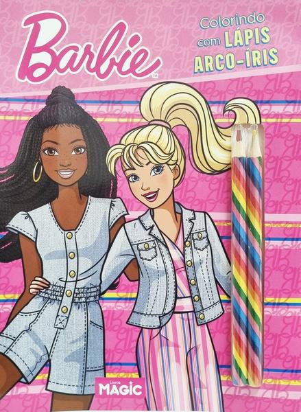 Imagem de Barbie - colorindo com lapis arco-iris