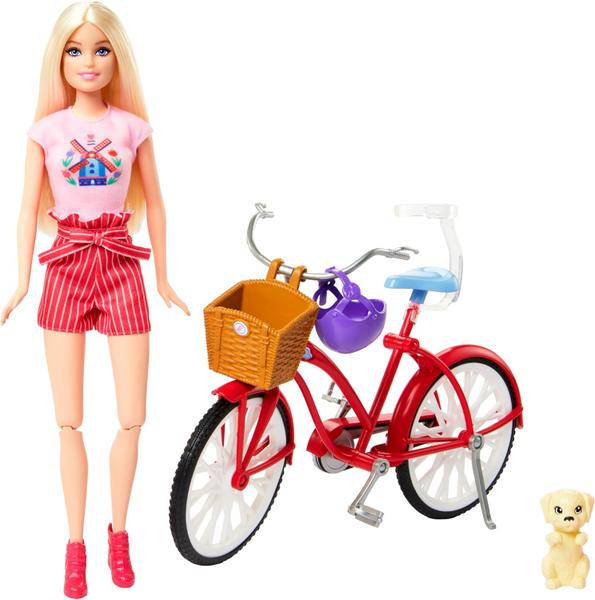 Imagem de Barbie com Bicicleta e Cachorrinho Pink Passport Holanda - Mattel