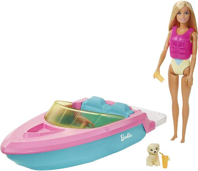 Imagem de Barbie com veiculo e animal barco grg30 - mattel