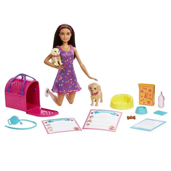 Imagem de Barbie Conjunto Adota Cachorrinhos Negra - Mattel