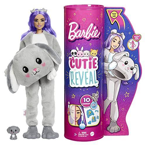 Imagem de Barbie Cutie com Roupa de Pelúcia Animal, 10 Surpresas, Mini Animal de Estimação, Mudança de Cor, Presente para Crianças 3+