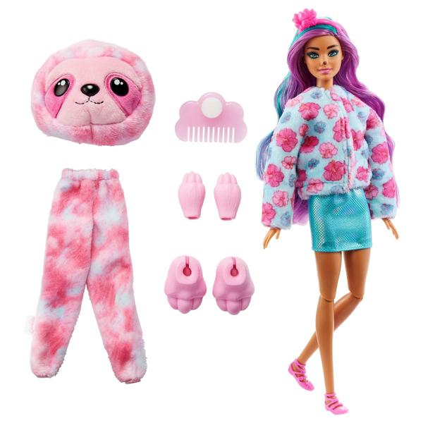 Imagem de Barbie Cutie revela boneca série fantasia com preguiça -plush costume & 10 surpresas incluindo Mini Pet & Color Change, Presente para Crianças 3 Anos e Mais Velho