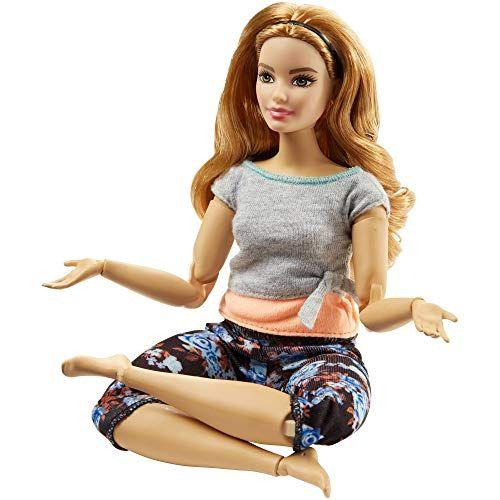 Imagem de Barbie Dollflex com 22 juntas e roupas de yoga, estampa floral, pleach+