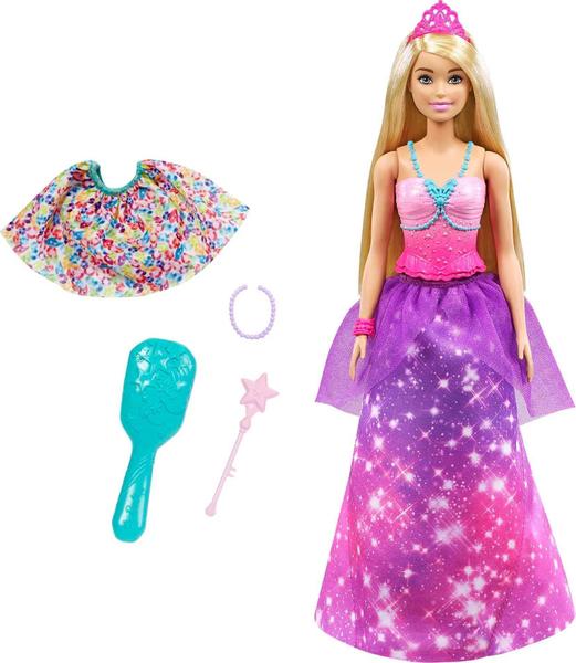 Imagem de Barbie Dreamtopia 2-em-1 Princesa para Sereia Boneca de Transformação de Moda (Loira, 11,5-in) com 3 Looks e Acessórios, para 3 a 7 Anos de Idade