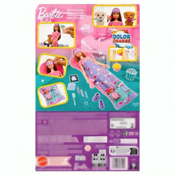 Imagem de Barbie Family Festa Do Pijama Com Cachorrinho Hxn01 Mattel