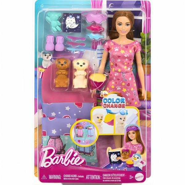 Imagem de Barbie Family Festa Do Pijama Com Cachorrinho Hxn01 Mattel