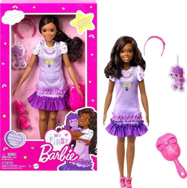 Imagem de Barbie Family Minha Primeira Boneca Negra 34cm - Mattel HLL20