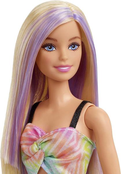 Imagem de Barbie Fashionistas 190 Loira Mechas Roxa Vestido - Mattel