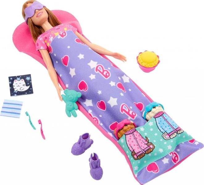Barbie Festa Do Pijama Com Cachorrinho - Mattel HXN01 Imagem de Barbie Festa Do Pijama Com Cachorrinho - Mattel HXN01