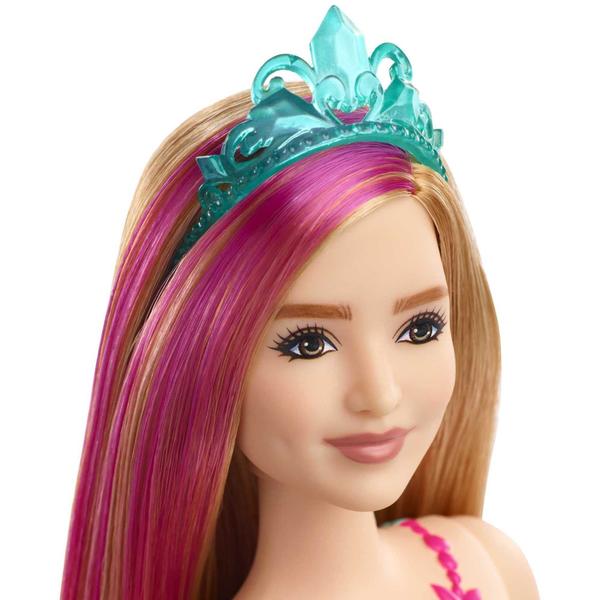 Imagem de Barbie GJK16 Dreamtopia Princess Doll, Curvy com Hairstreak Rosa, 3 a 7 anos, Multicolor