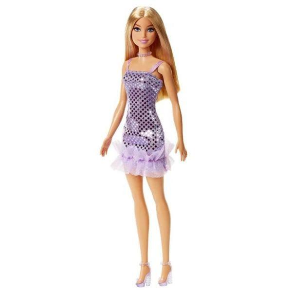 Imagem de Barbie Loira Fashion Vestido Lantejoula Roxo T7580 Mattel